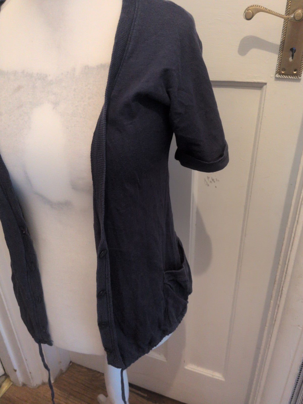George 10 Navy Short Sleeve Buttoned Cardigan