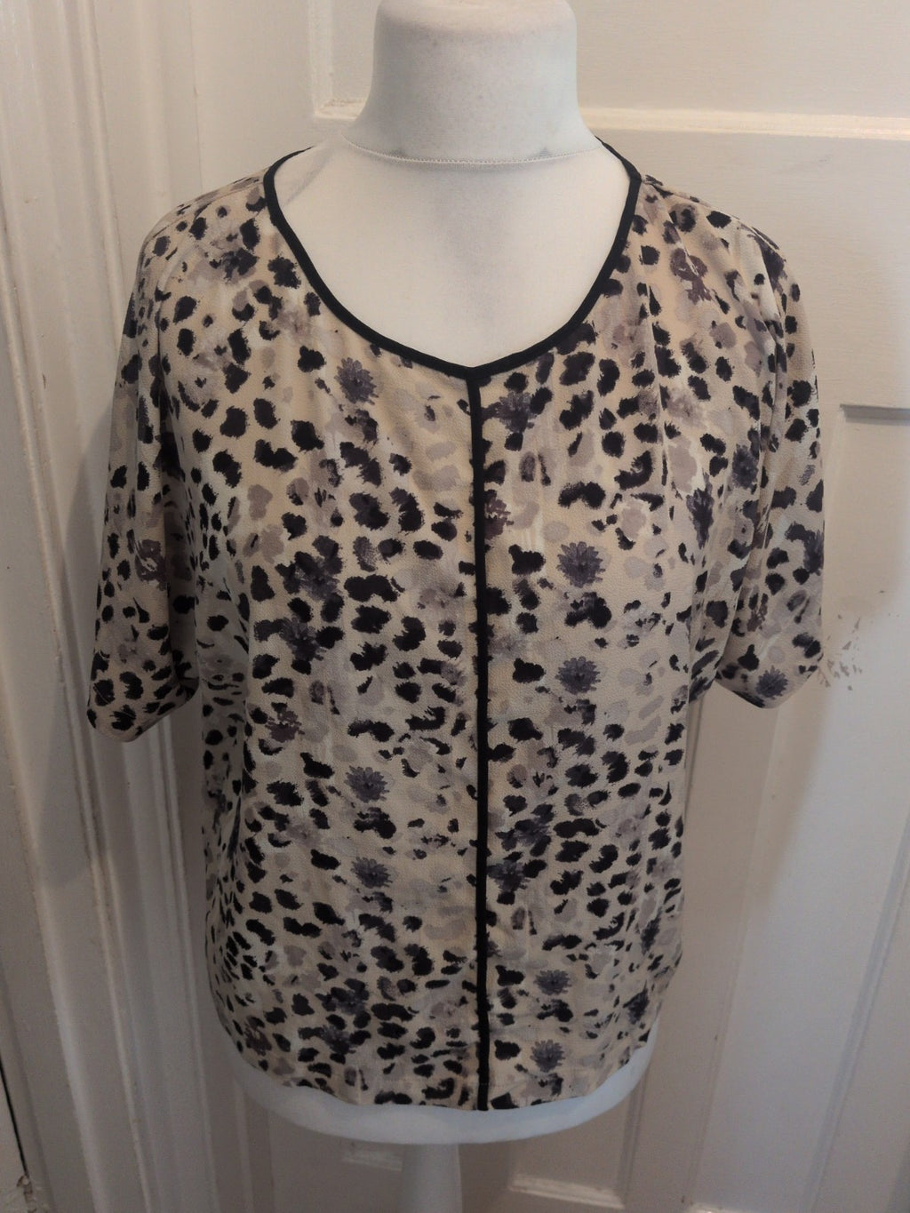 Marks And Spencer Taupe Mix Short Sleeve Blouse