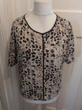 Marks And Spencer Taupe Mix Short Sleeve Blouse