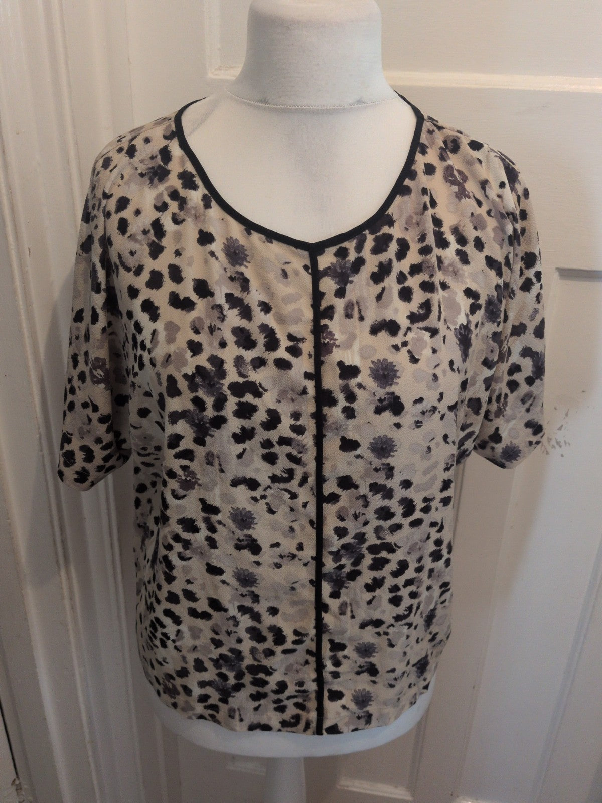 Marks And Spencer Taupe Mix Short Sleeve Blouse