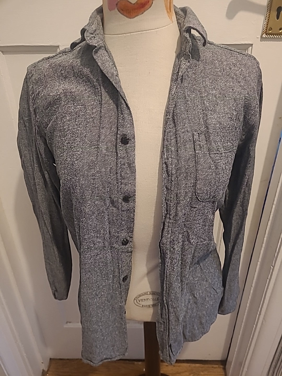 Mwns Cedarwood State Size XS Grey Long Sleeved Shirt 100% Cotton