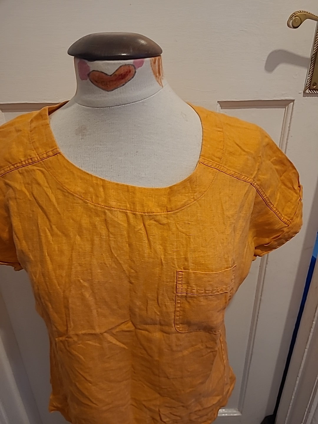 Ladies Marks And Spencer Size 8 Orange Short Sleeved Tshirt