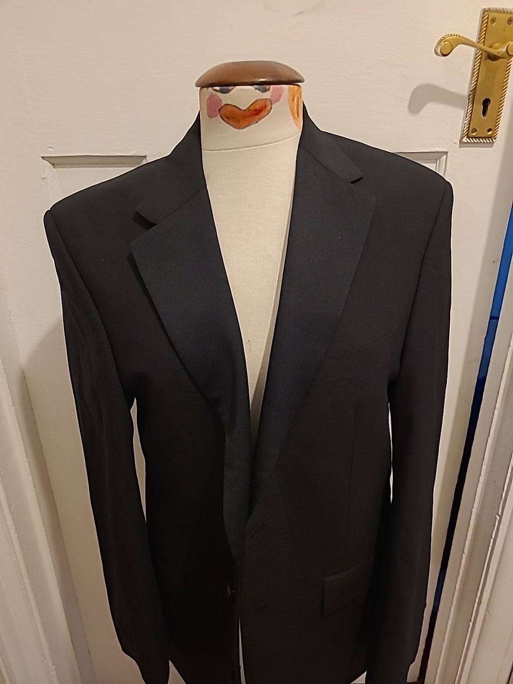 Mens Marks And Spencer Tailoring Size 38M Black Wool Blazer