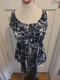 Ladies Warehouse Size 10 Purple Black Scoop Neck Sleeveless Dress