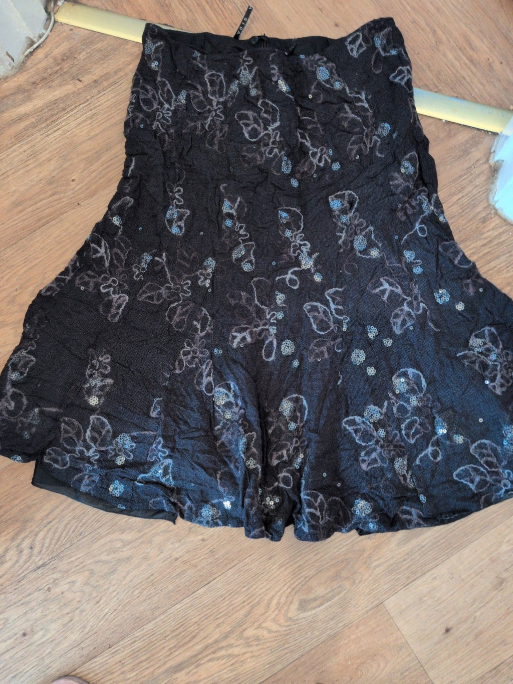 Seda Fashion 16 Black Multicoloured Lined Flare Skirt