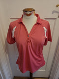 Ladies Wilson Size Large Pink Short Sleeved Golf Polo Shirt