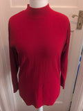 Ladies Long Line Red Jumper Size M Papaya Free Delivery