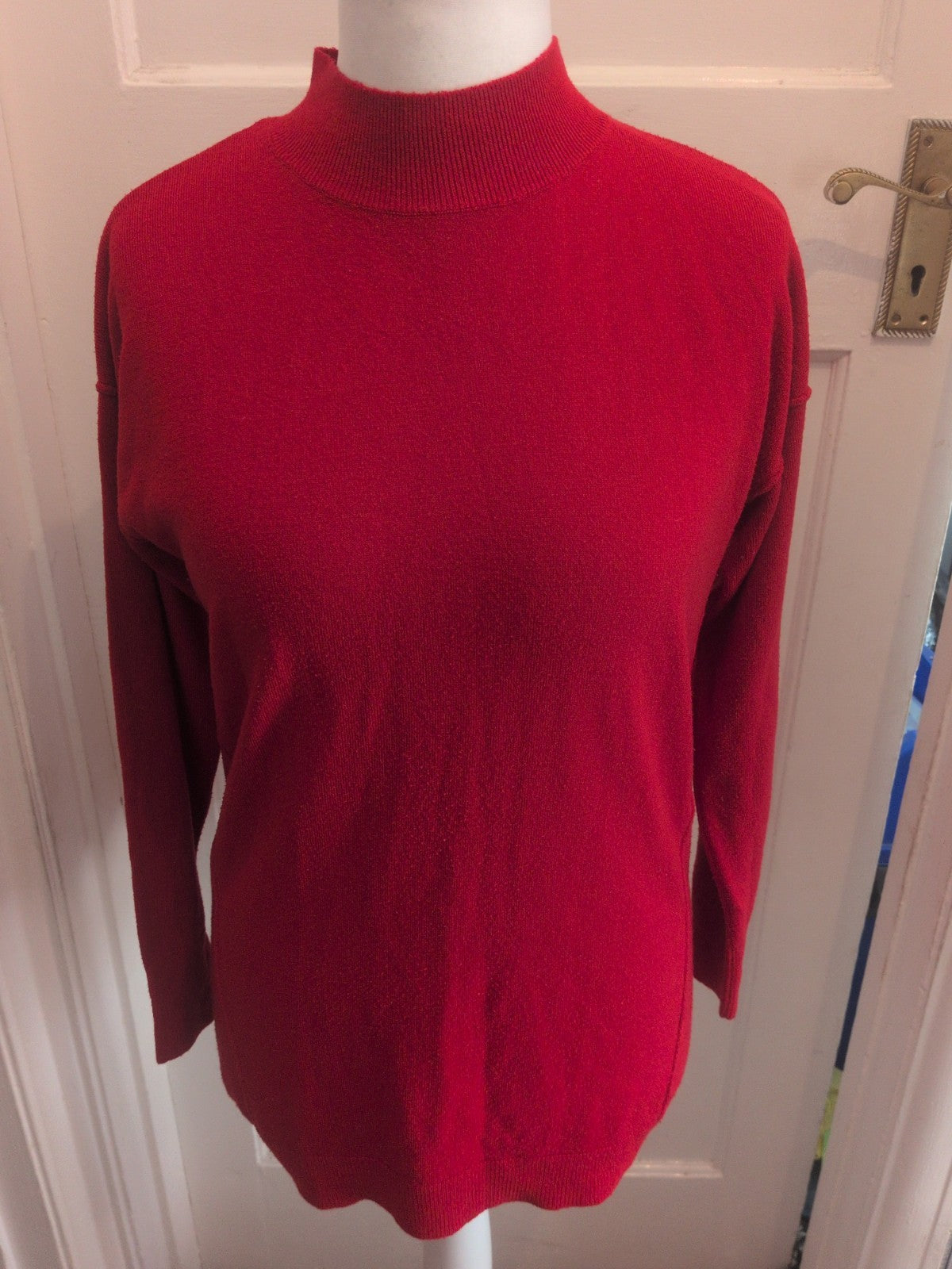 Ladies Long Line Red Jumper Size M Papaya Free Delivery
