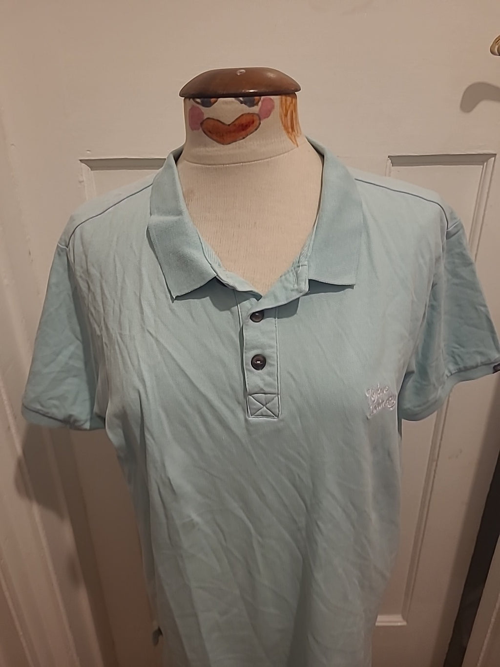 Mens Tokyo Laundry Size XL Turquoise Short Sleeve Polo Shirt