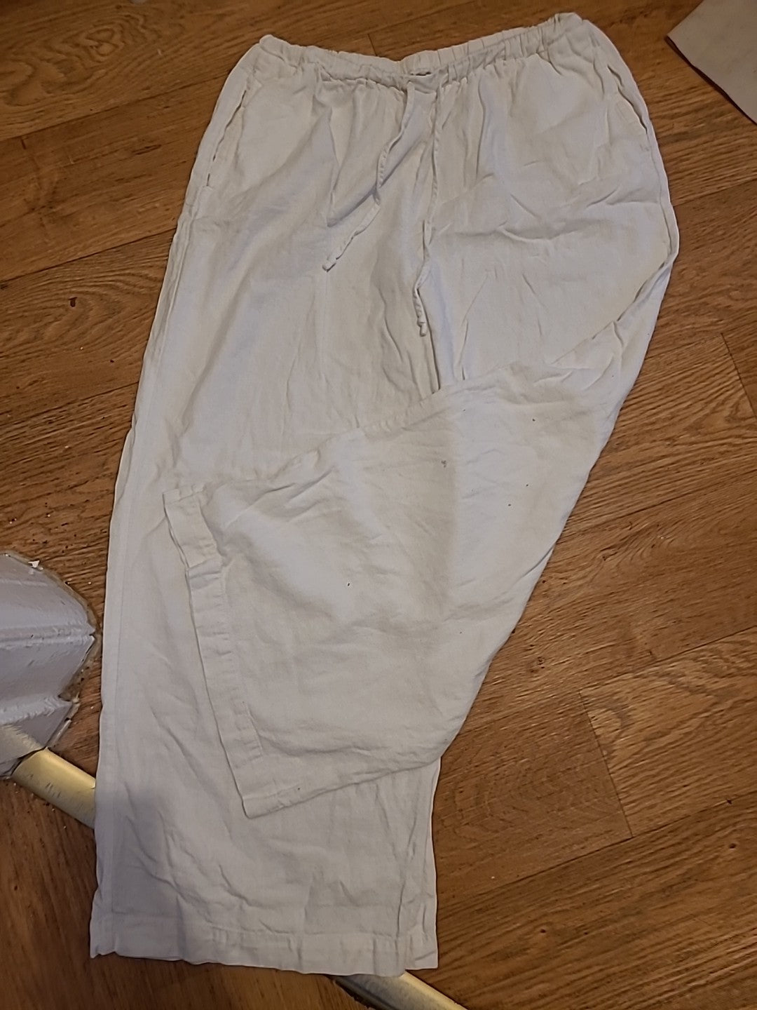 Ladies Glassons Size 12 White Elasticated Trousers
