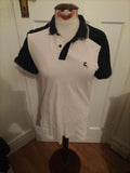 Mens F&F Size Small Black/White Short Sleeved Polo