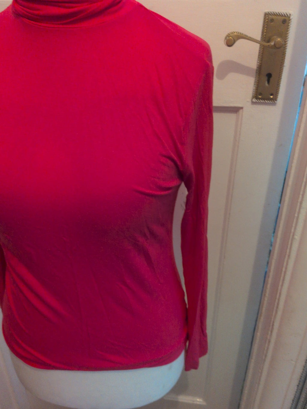 Ladies Cerise Pink TU Size 14 High Neck Long Sleeved Top Free Delivery