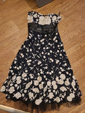 Ladies Spotlight Size 8 Black Floral Sleeveless Dress