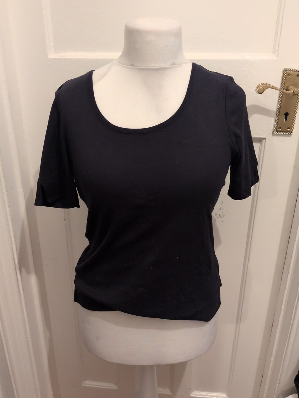 Cc Small Dark Navy Short Sleeve T-shirt Round Neck