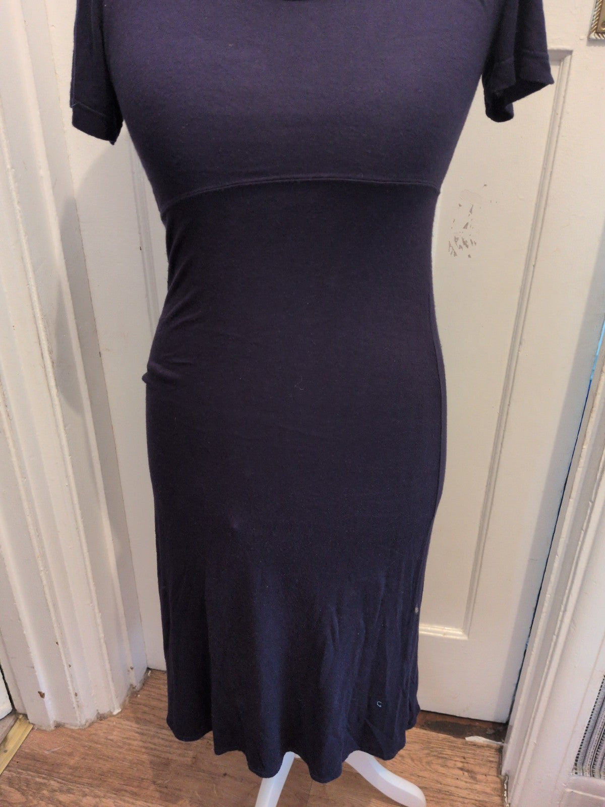 Carli Gry Size 1 Navy Short Sleeve Pencil Dress Long Length