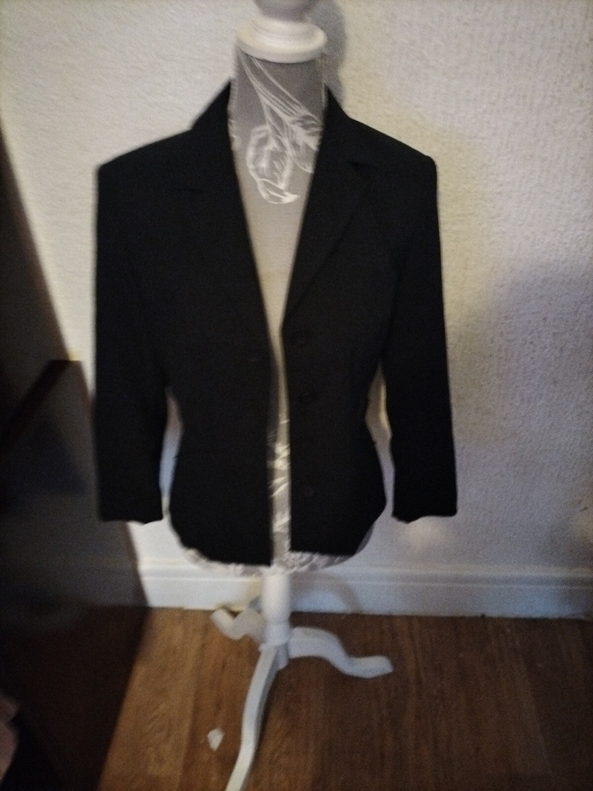 Ladies Apart Size 10 Black Padded Lined Blazer