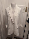 XL White Unpadded Unlined Long Sleeve Blazer