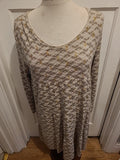 Brand New Ladies Camilla Size 16 Beige/Grey/Gold Long Sleeved Dress