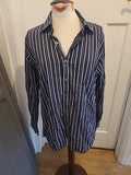 Mens Jeff&Co Size Large Purple White Black Long Sleeved Shirt