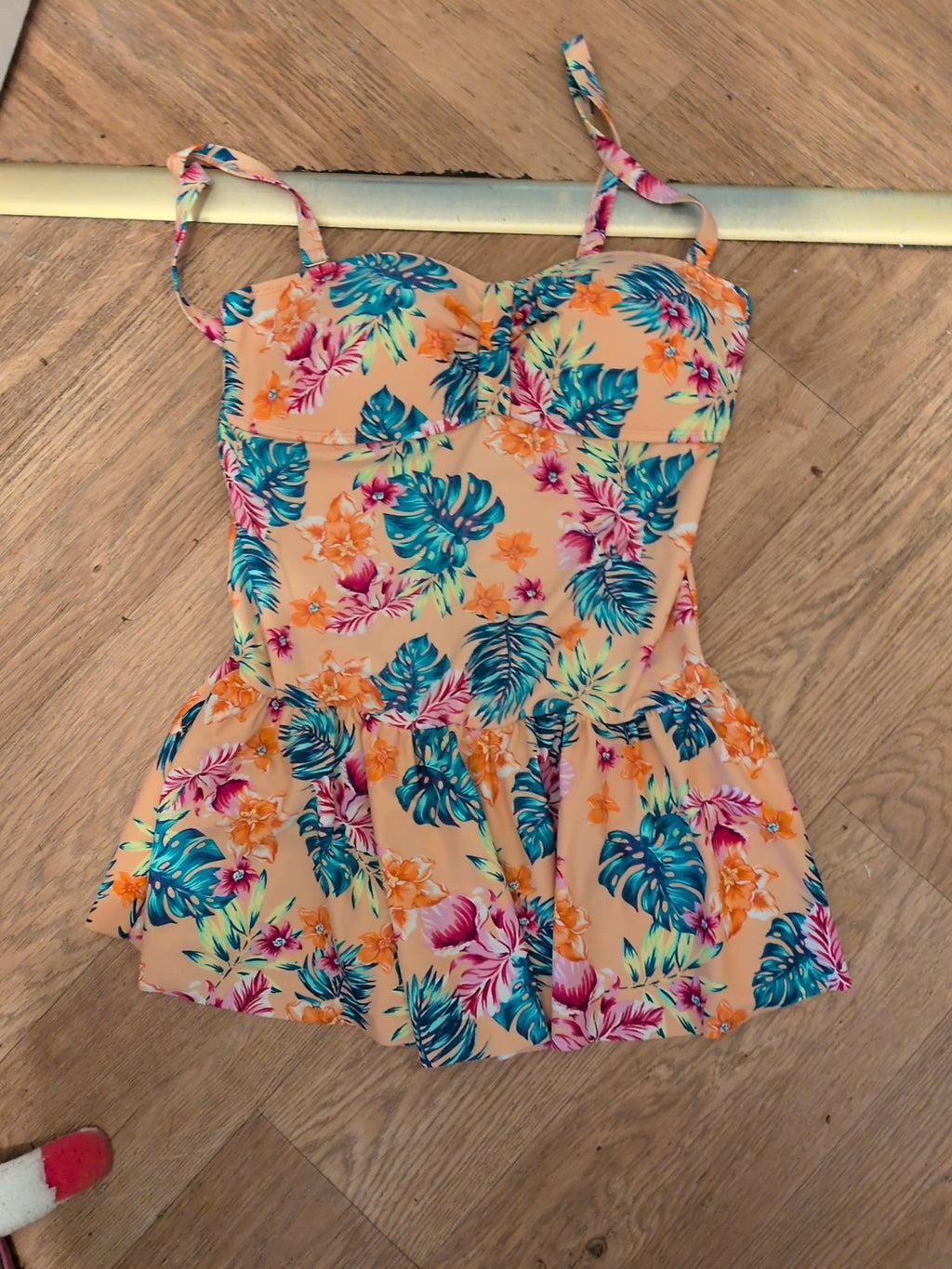 B You 14 Pink Padded Floral Swimsuit