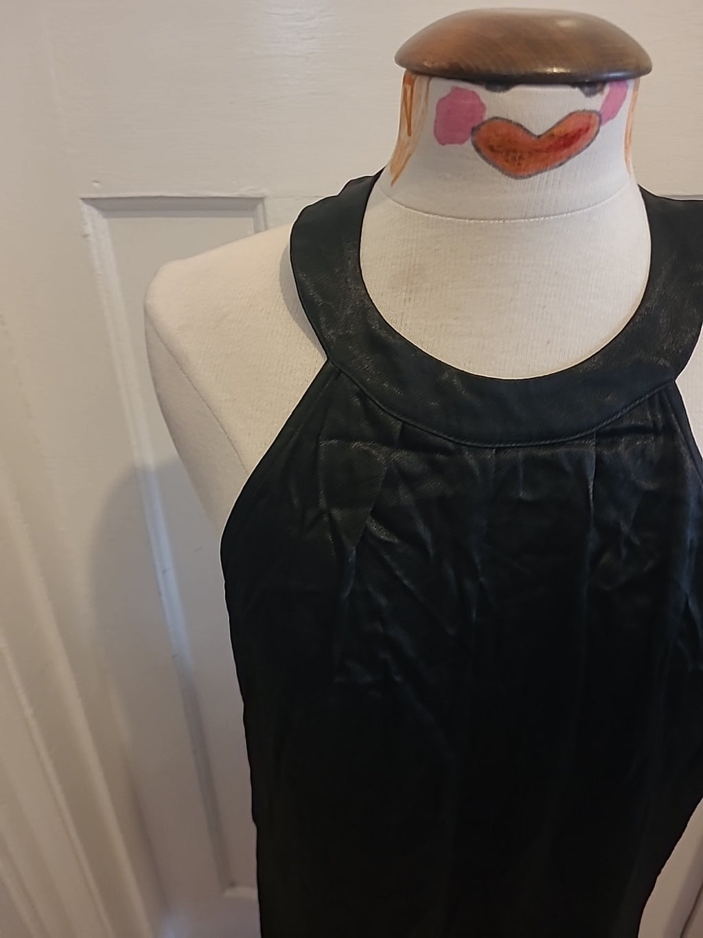 Brand New Ladies Next Size 12 Black Silky Sleeveless Dress