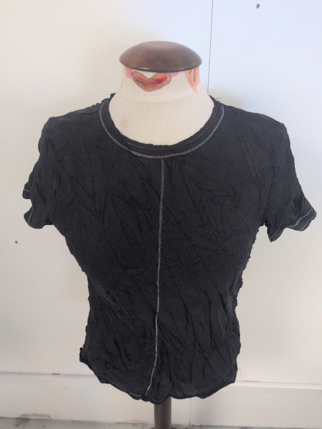 Ladies Next Size 8 Navy Short Sleeve Plain T-shirt