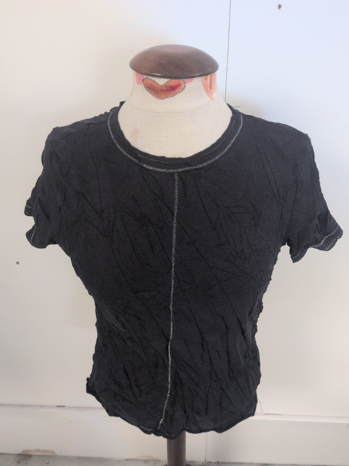 Ladies Next Size 8 Navy Short Sleeve Plain T-shirt