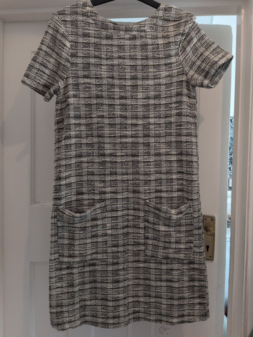 New Look 8 Cream Mix Short Sleeve Dress