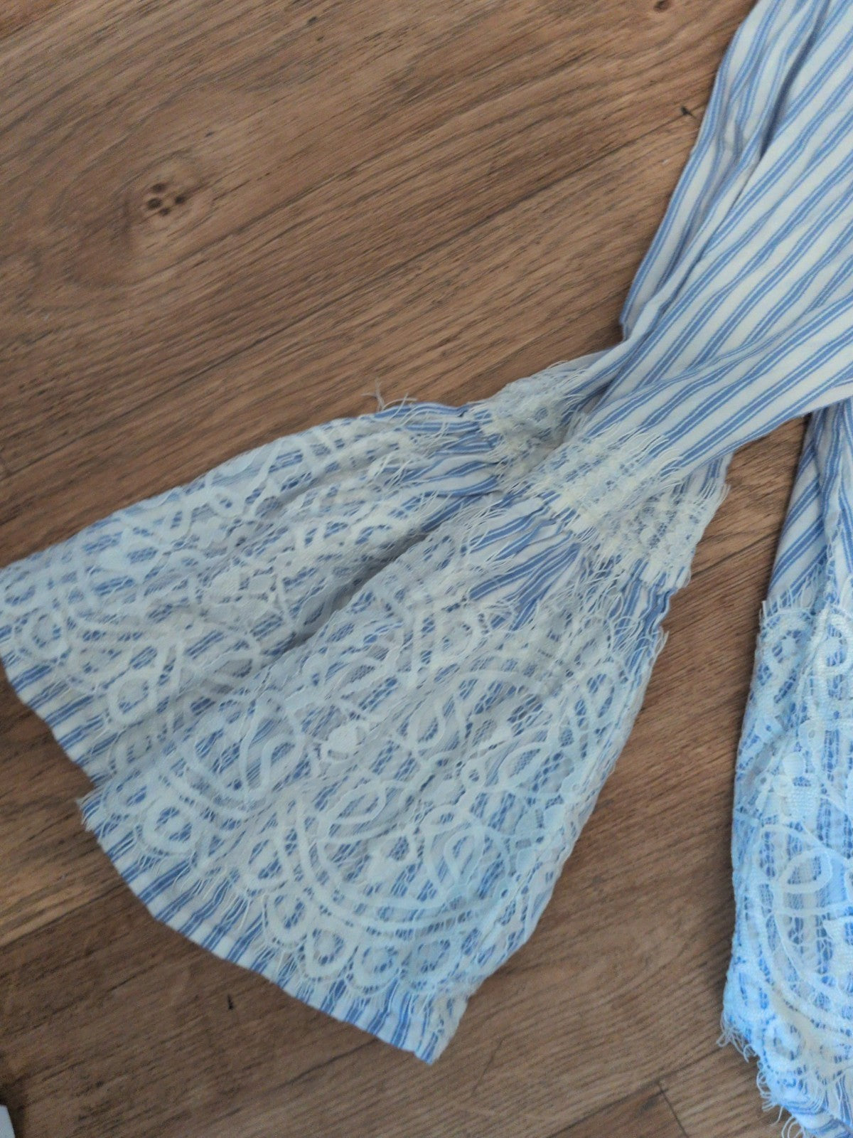 Zara Small Blue Stripe 3/4 Sleeve Blouse