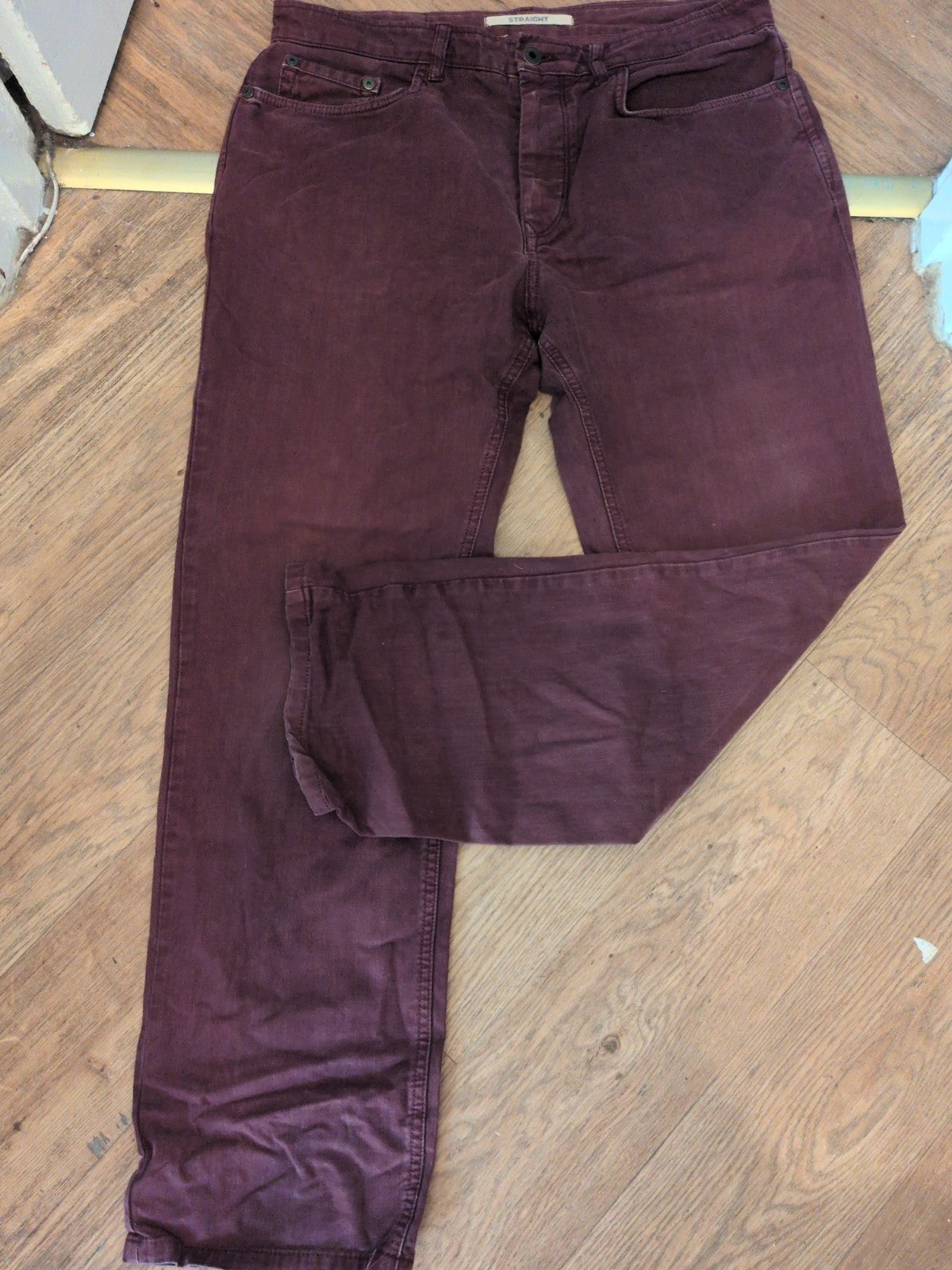 North Coast 34/29 Burgundy Straight Jeans