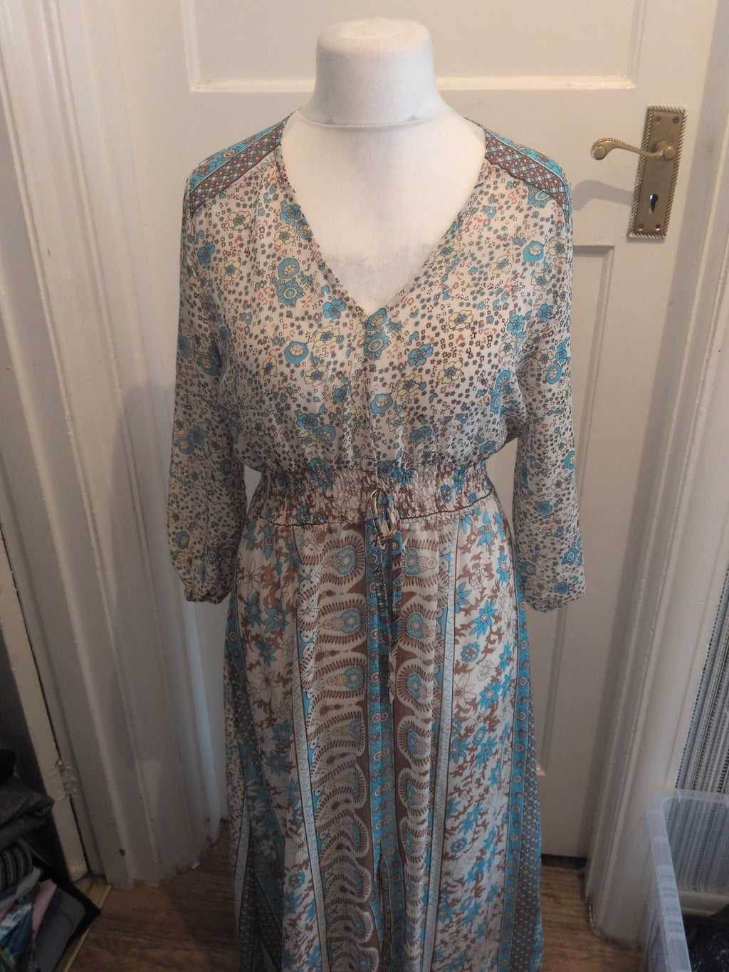 Ruiyige Multicoloured Large Semi See Through Long Length Dress