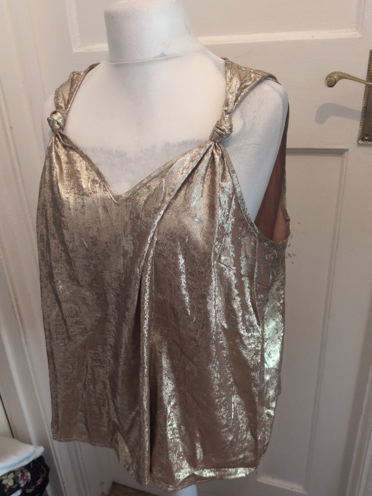 Shein 3XL Gold Shimmer Sleeveless Top