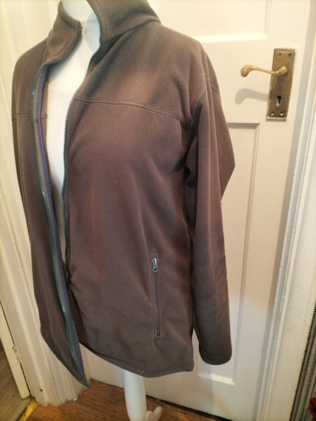 Mens James Pringle Size L Khaki Full Zip Jumper
