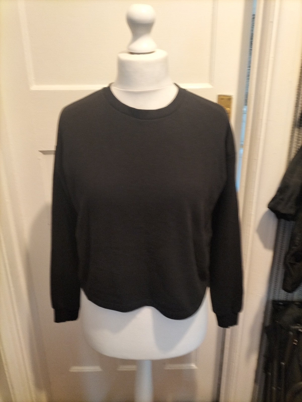 Ladies In Other Words Size XS Black Long Sleeved Jumper