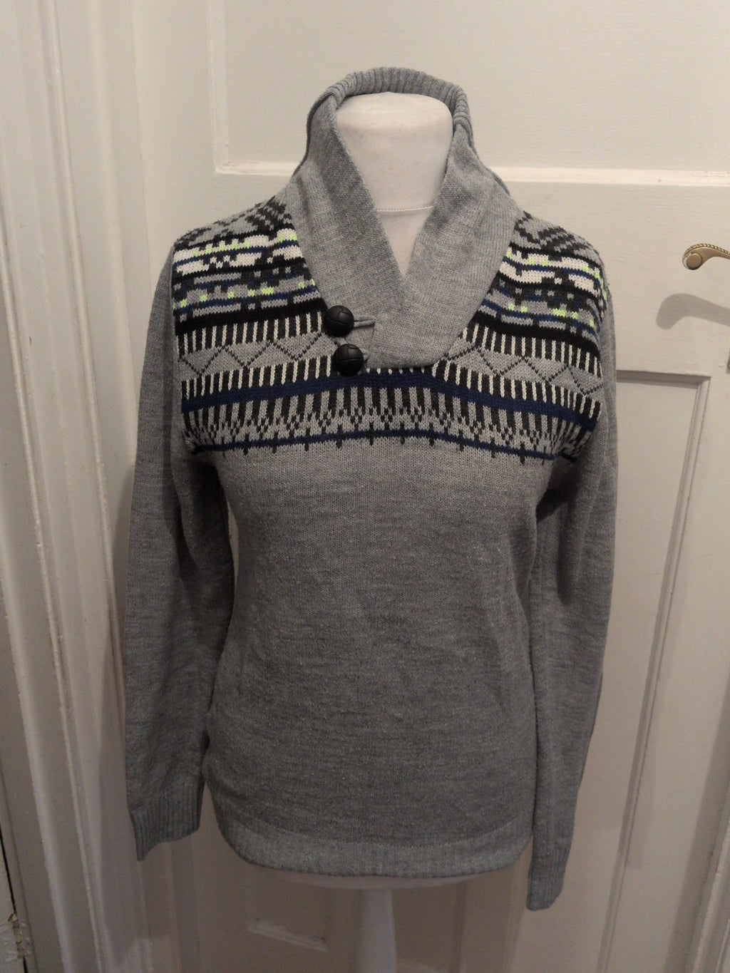 River Island Small Grey With Pattern High Neck Jumper