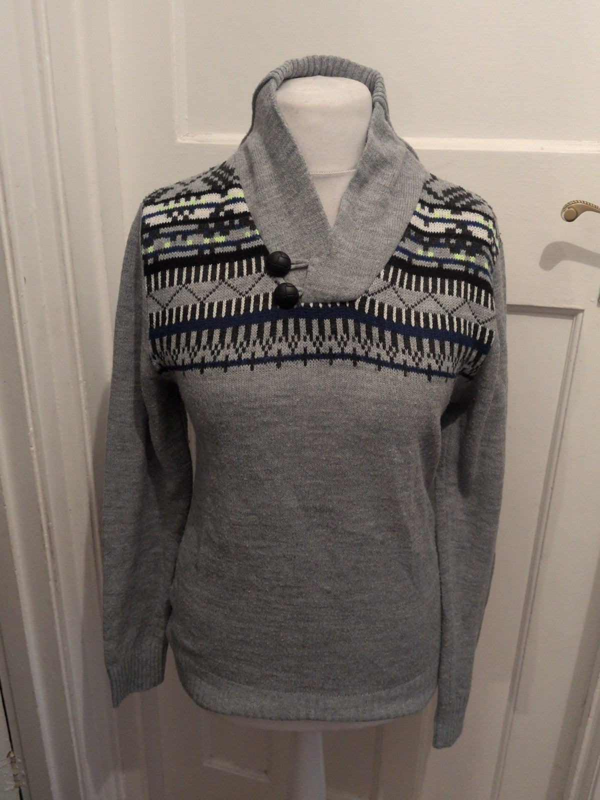 River Island Small Grey With Pattern High Neck Jumper