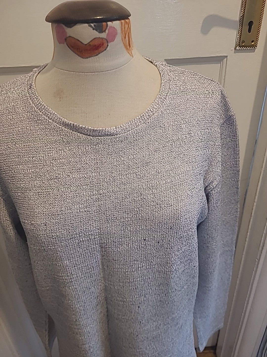 Mens Next Size Medium Slim Fit Grey Fleck Long Sleeved Pullover Jumper