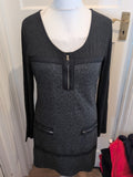 Ladies Yest Size 12 Grey Toned Long Sleeved Dress