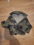 Ladies Manor Size Small Camo Ruched See Through Top