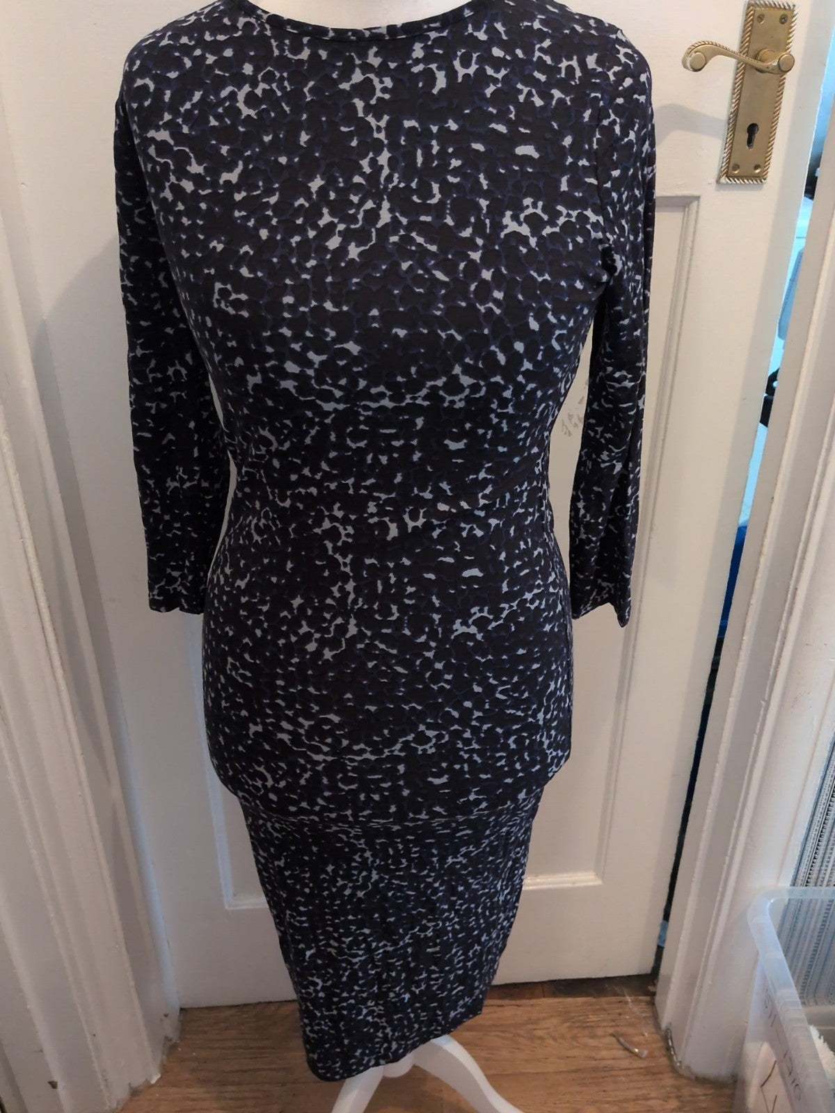Next 12 Black/Navy/Grey 3/4 Sleeve Pencil Dress