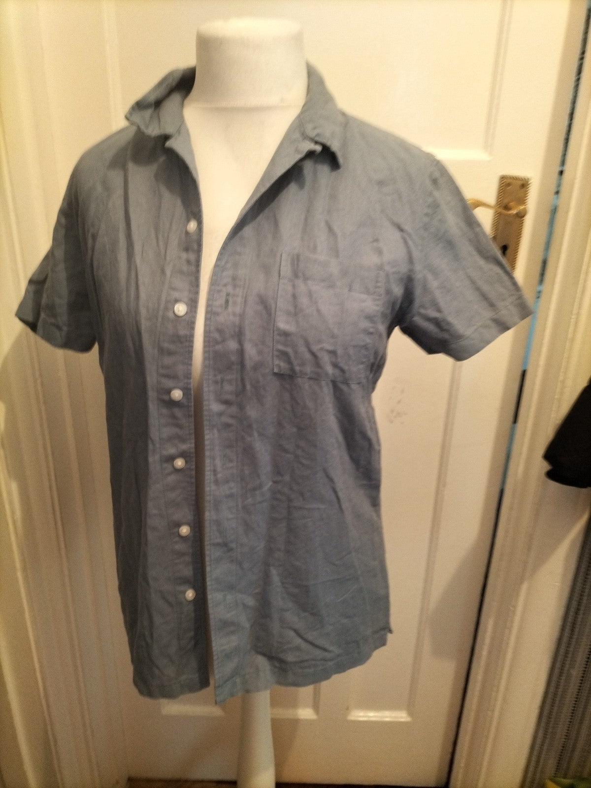 Mens Redherring Size Small Blue Short Sleeved Shirt