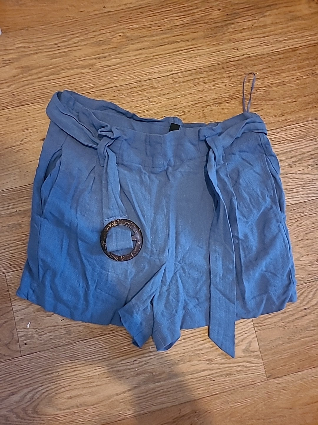 Ladies New Look Size 8 Blue Belted Shorts