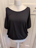 Shein Large Black Short Open Sleeves T-shirt