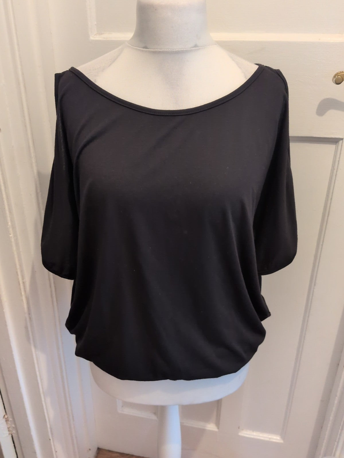 Shein Large Black Short Open Sleeves T-shirt