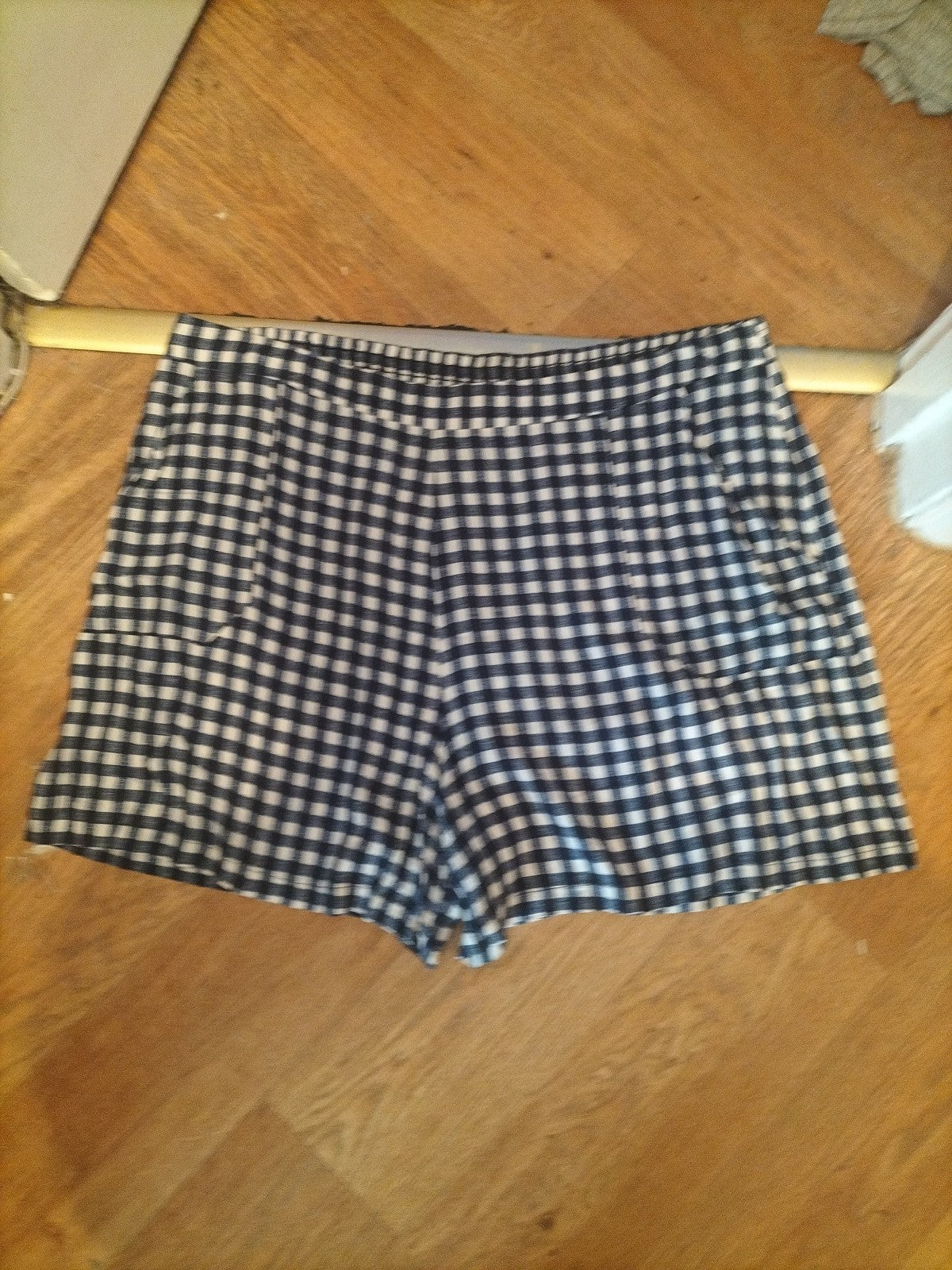 Ladies Tu Size 20 Navy Check Elasticated Sleep Shorts