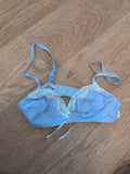 Marks And Spencer 32A Blue With White Frill No Pad No Wire Bra