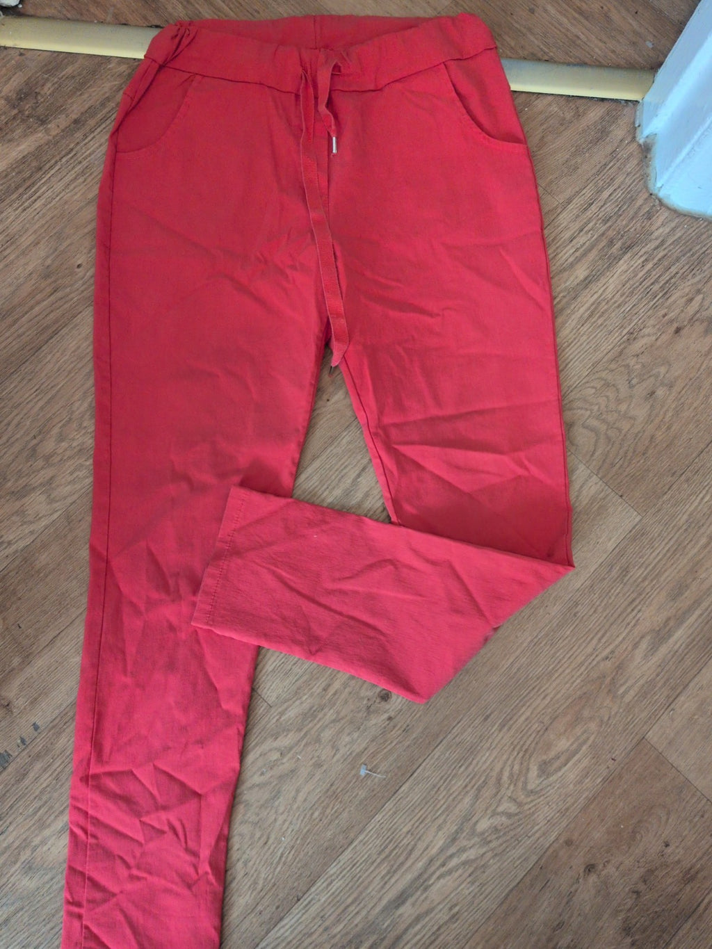 Medium Raspberry Elasticated Trousers With Drawstring