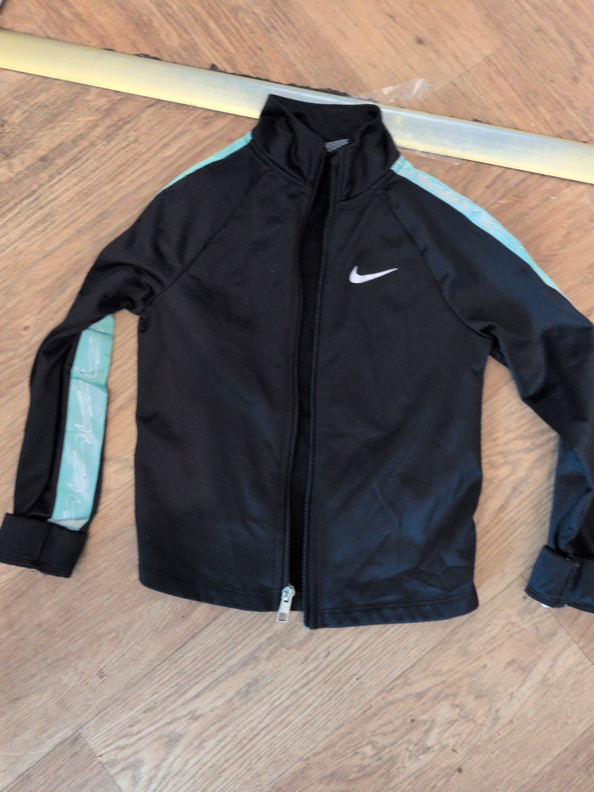 Nike 6 Years Black And Green Full Zip Track Jacket