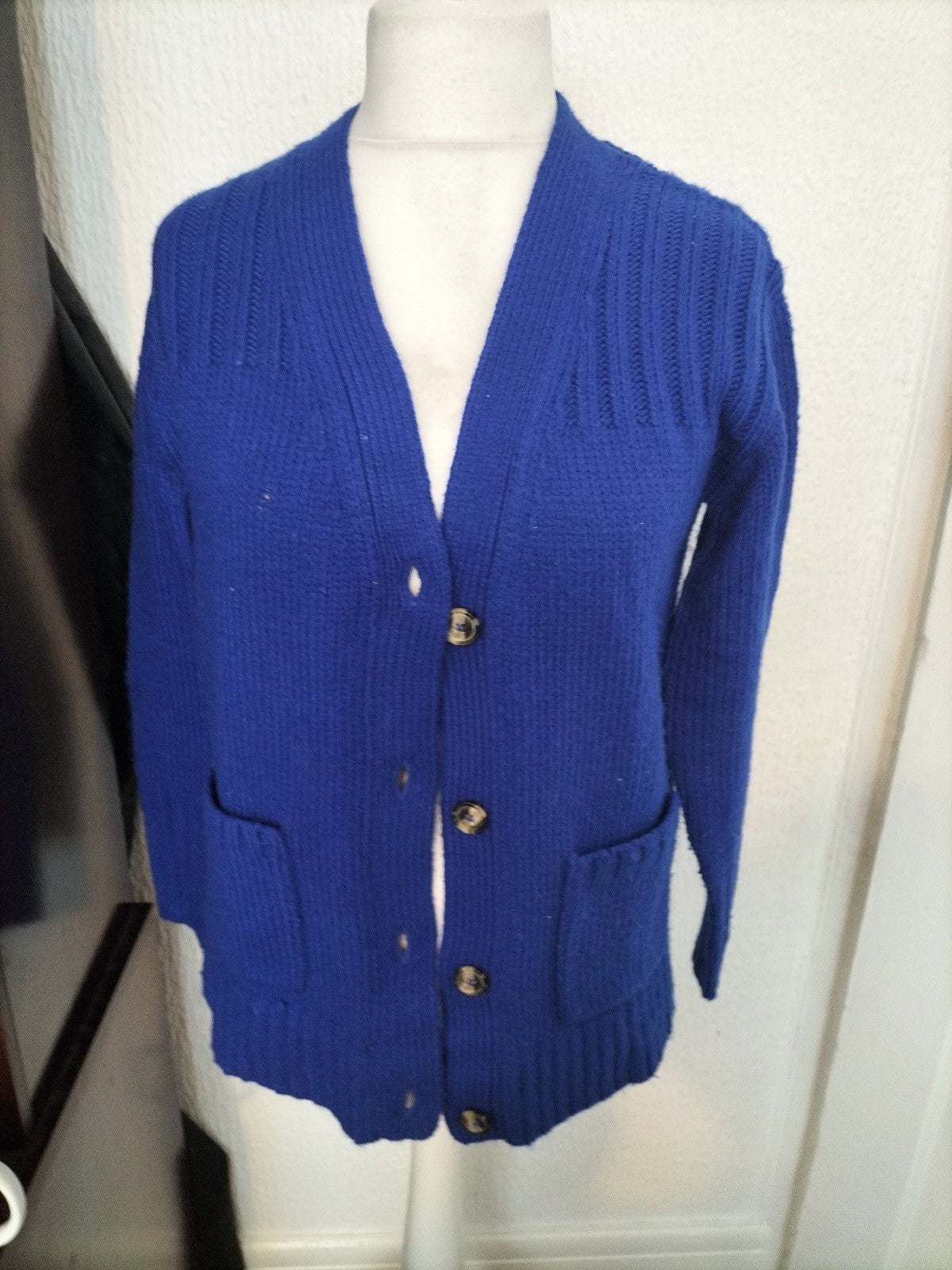 Ladies Marks And Spencer Size Small Sapphire Knit Cardigan