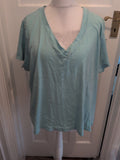 Evans 30/32 Turquoise Short Sleeve Blouse